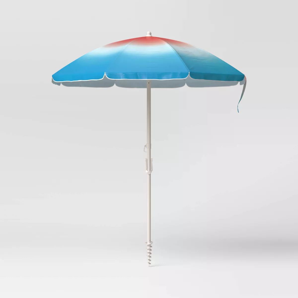 5.8'x5.8' Round Outdoor Patio Beach Umbrella Red/White/Blue Gradient - Sun Squad™ | Target