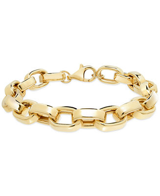 Polished Rolo Link Bracelet and Necklace Collection in 14k Gold Over Sterling Silver - Macy's | Macy's
