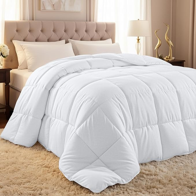 Utopia Bedding Queen Comforter Duvet Insert, Quilted White Comforter with Corner Tabs, Box Stitch... | Amazon (US)