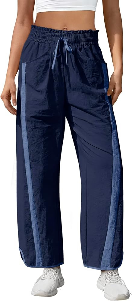 LYHIPSS Women's Track Pants Women Barrel Pant Wide Leg Pants Casual Elastic Waisted Y2K Baggy Pan... | Amazon (US)