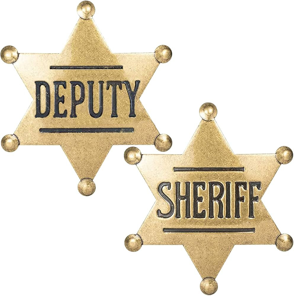 2 Pack Mental Western Sheriff Deputy Badge for Kids Adults Party Favors Supplies, School Carnival... | Amazon (US)