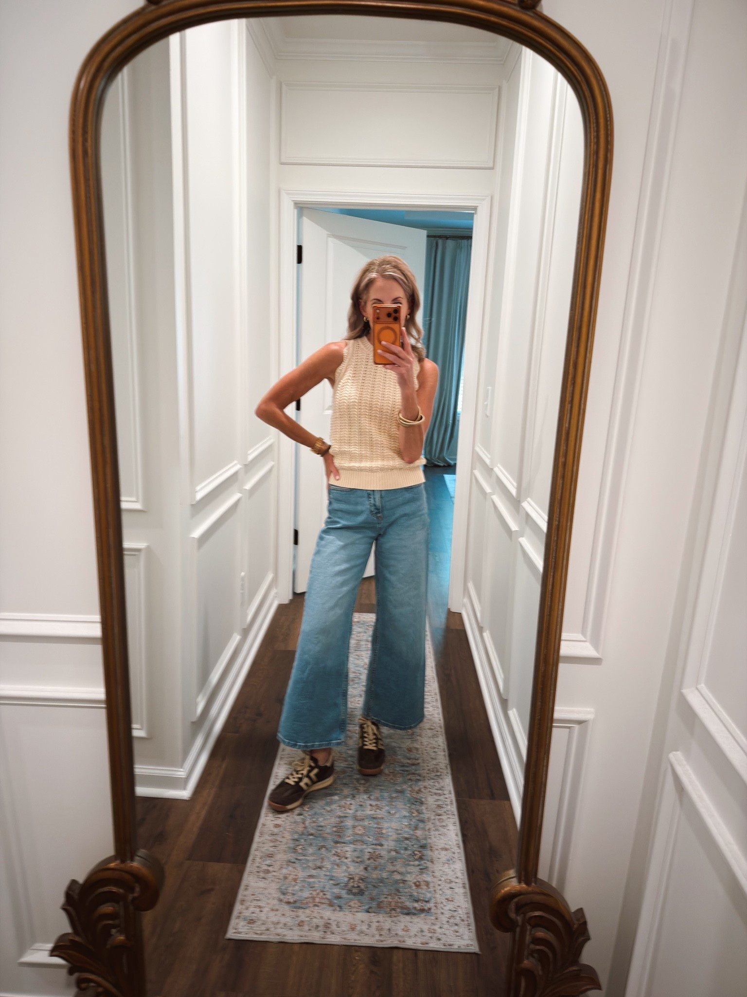 Today’s ootd - Walmart jeans $20 and cute  crochet sweater vest under $30 

Jeans size 0 
Sweater size small

#LTKootd #LTKselfcare #LTKOver40