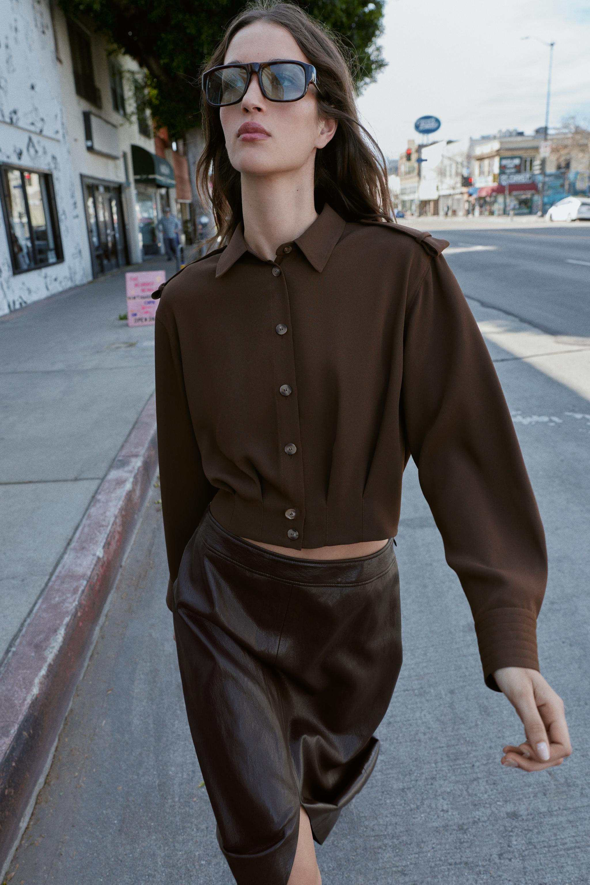 SHORT SHIRT WITH SHOULDER TABS | Zara US