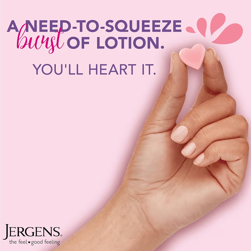 Jergens Cherry Almond Lotion Bursts, Squishy Heart-Shaped Moisturizer Bursts, Lotion Gifts for Te... | Amazon (US)