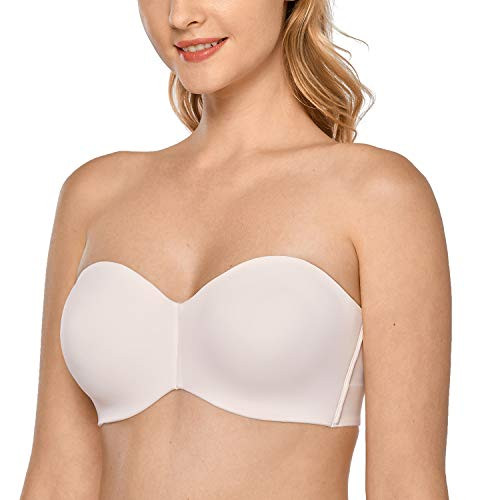 DELIMIRA Women's Strapless Bra Unlined Underwire Minimizer Plus Size Support Rose White 38B | Amazon (US)