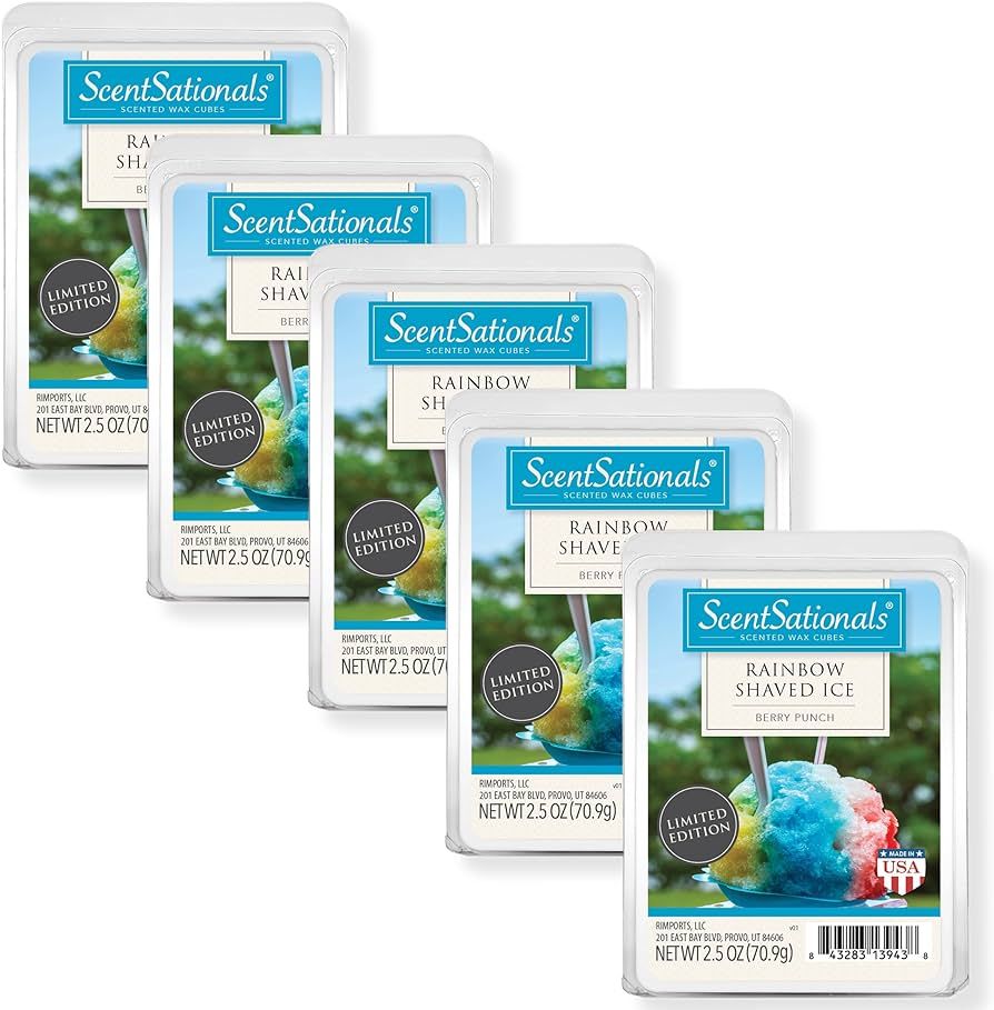 Scentsationals Scented Wax Fragrance Melts -Rainbow Shaved Ice - Wax Cubes Pack, Home Warmer Tart... | Amazon (US)