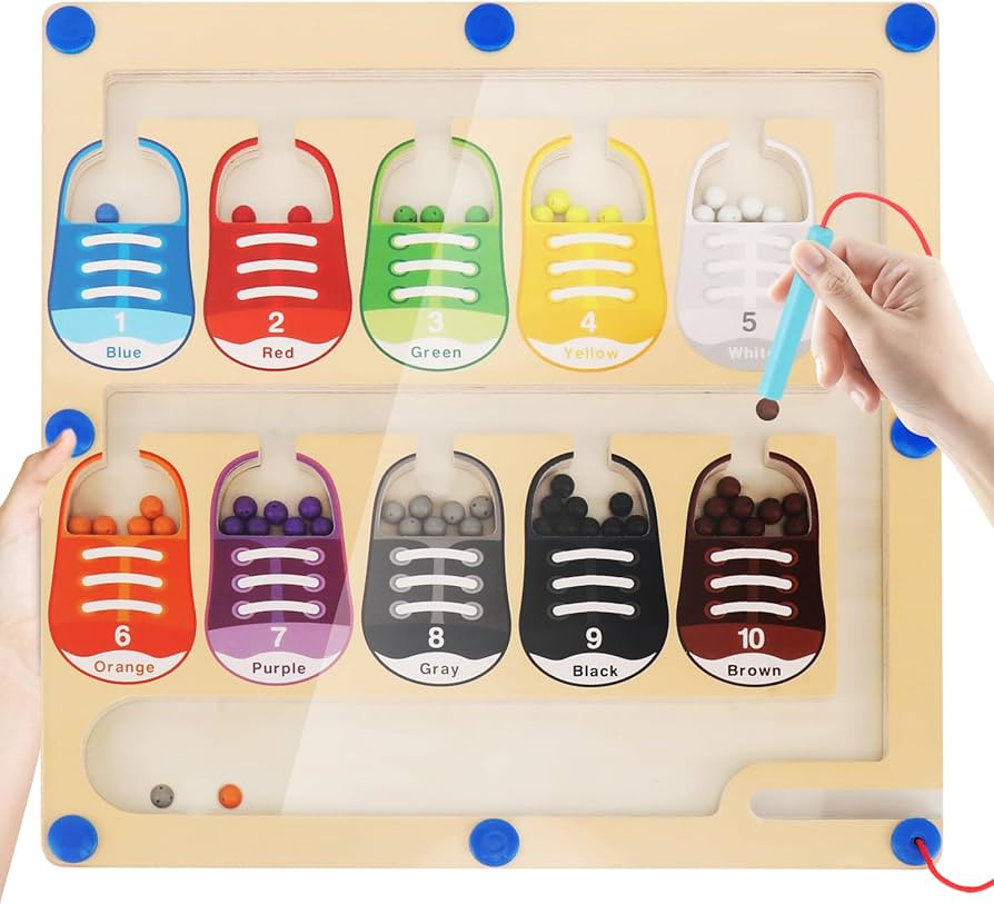 Fuzzbopn Magnetic Color and Number Maze - Magnetic Color Sorting Counting Puzzle Board, Fine Moto... | Amazon (US)