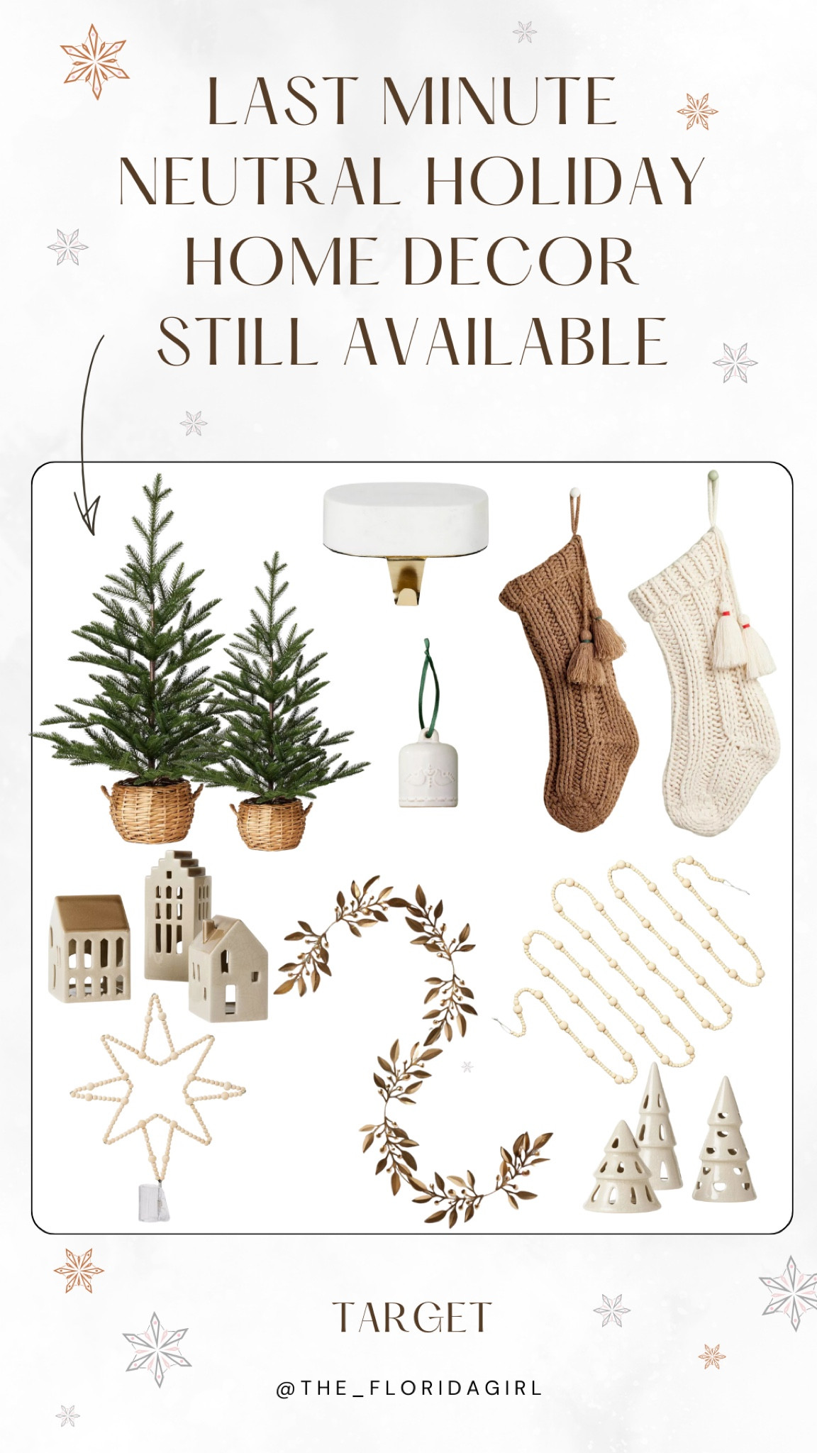 Last minute neutral
Holiday home decor still
Available at target #target #targetholiday #targethome #homedecor #neutralhome #neutraldecor #christmas #holiday #christmastree #stocking #garland #decor #home #targetfinds 

#LTKfindsunder50 #LTKHoliday #LTKhome
