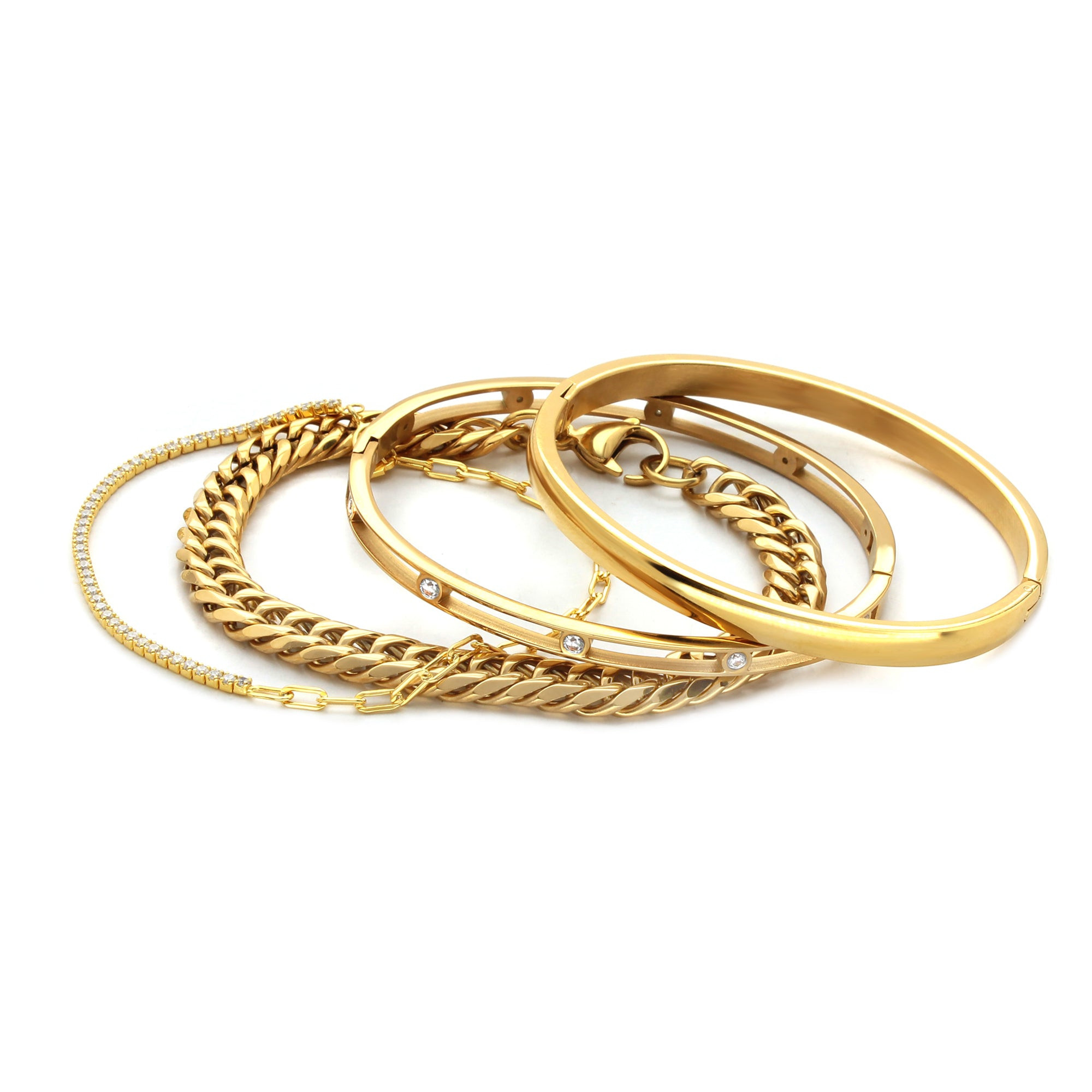 CHAIN GOLD BRACELET STACK | Artizan Joyeria