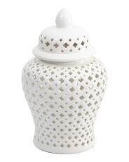 18in Pierced Ceramic Temple Jar With Lid | Marshalls