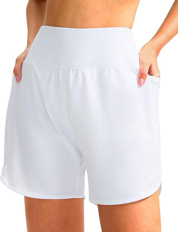 SANTINY Women's 5" Swim Board Shorts Quick Dry High Waisted UPF50+ Beach Swimming Shorts for Wome... | Amazon (US)