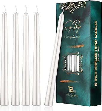 Amazon.com: 10 Inch Taper Candles, 12 Pack Tall Unscented Dripless Candles with Cotton Wicks Perf... | Amazon (US)