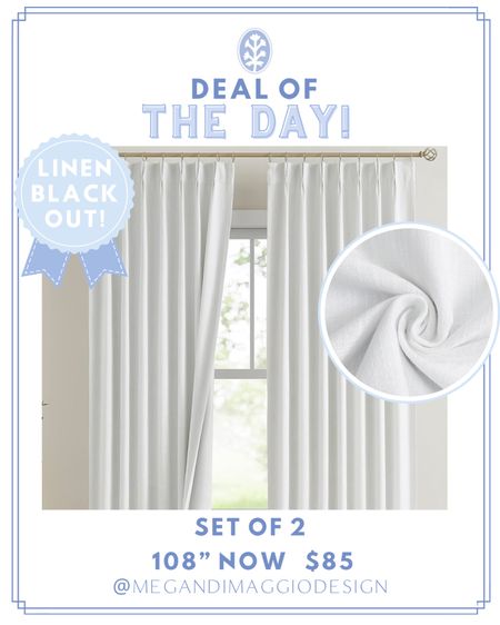 Wow!! Brand new pinch pleat linen black out curtain deal alert!!! These look gorgeous and are a steal for the 108” length at just $85 for the pair of panels!! An amazing way to get a custom look for way less and highly rated!! 😍🙌🏻🏃🏼‍♀️

Also linked our amazon brass French return curtain rods we have all over our home!

#LTKunder100 #LTKFind #LTKhome