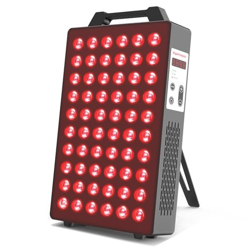 BONTANNY Red Light Therapy, 660nm 850nm 2-Wavelength Red Near Infrared Light Device with 60 Dual Chip Clinical Grade LEDs, Remote Control, Timer for Face, Body, Skin, Pain Relief, BO-300 (Black) | Amazon (US)