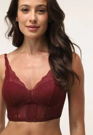 Sutiã Renda SHE LINGERIE Meia Taça Corselet Mystery Vinho | Dafiti (BR)