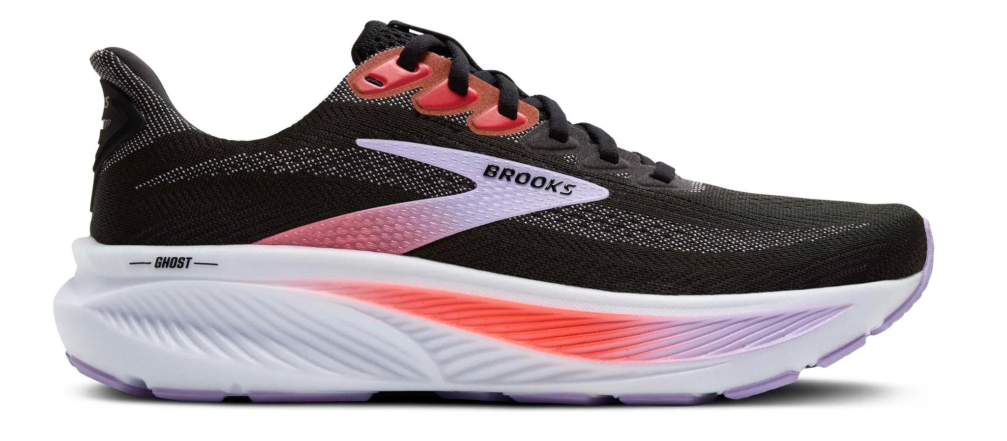 Women's Brooks Ghost 17 - Black / Purple / Coral, Size: 7, Medium | Footwear - Road Runner Sports | Road Runner Sports