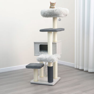 Catry Kasio 55 Inch Cat Tree, with 6 Levels and Large Condo, Gray  | eBay | eBay US