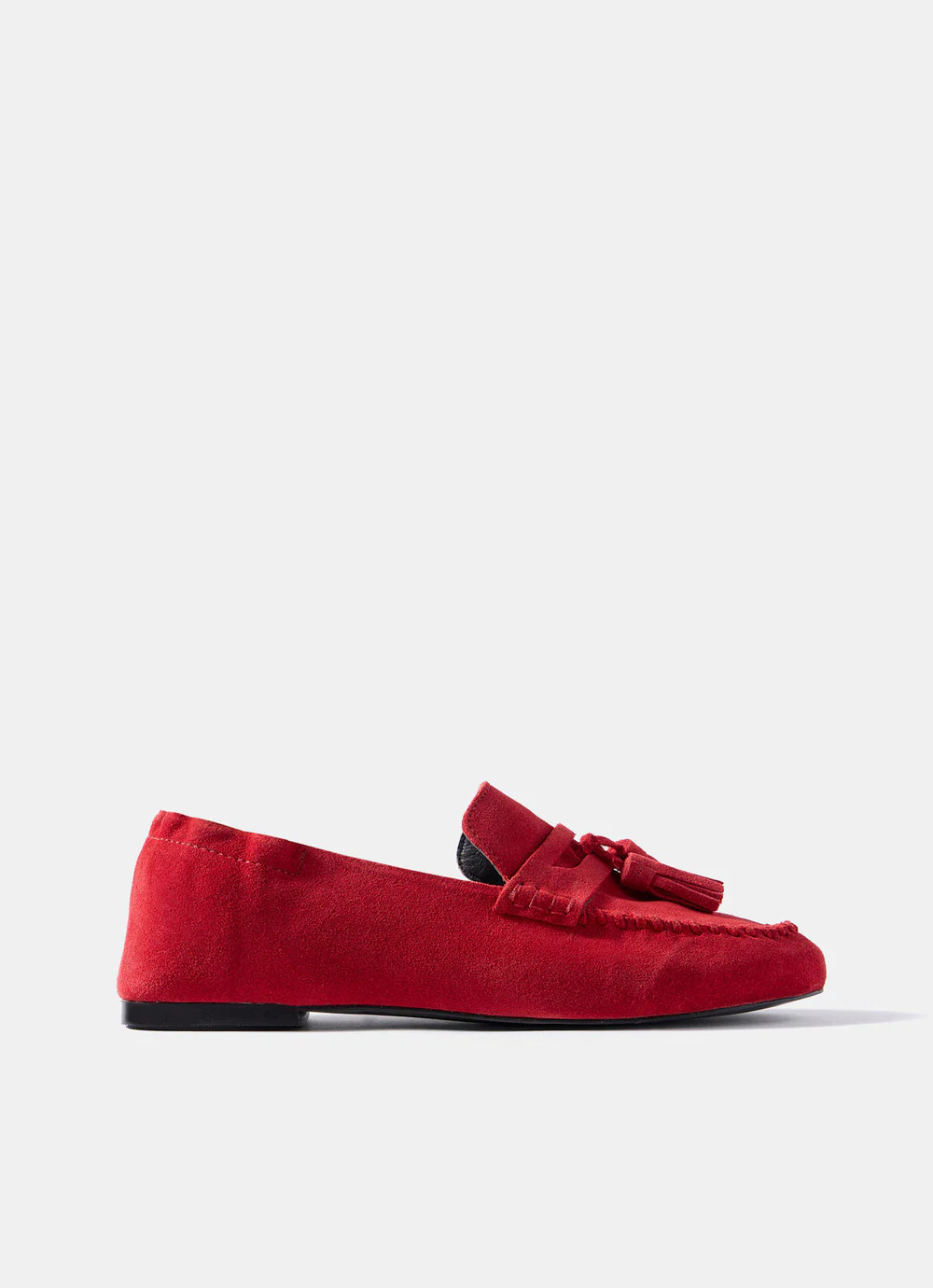 Indie Red Suede Loafers | Mint Velvet