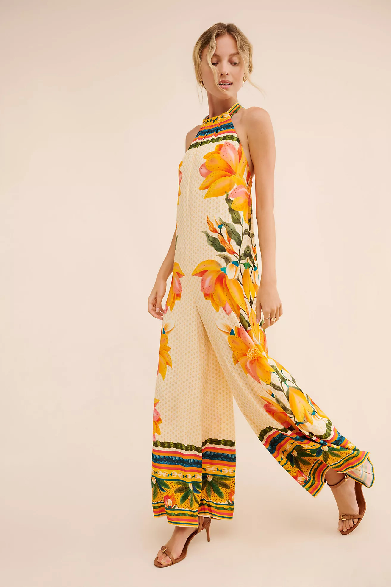 FARM Rio High Neck Wide Leg Jumpsuit | Anthropologie (US)
