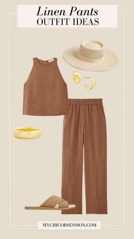 Style a monochromatic look with an earth tones for summer. Add organic elements to complement the linen set like a straw hat, gold jewelry, and woven sandals.

#LTKSeasonal #LTKStyleTip