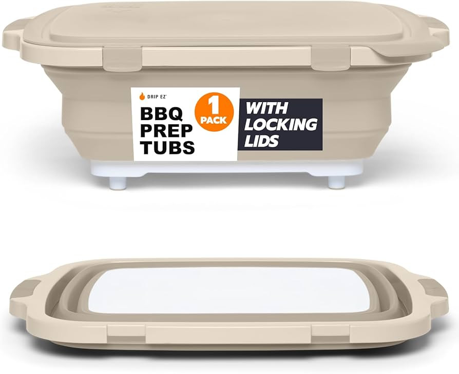 Drip EZ Collapsible BBQ Prep Tub - For Meal Prep, Marinating, Food Storage - Includes Cutting Boa... | Amazon (US)