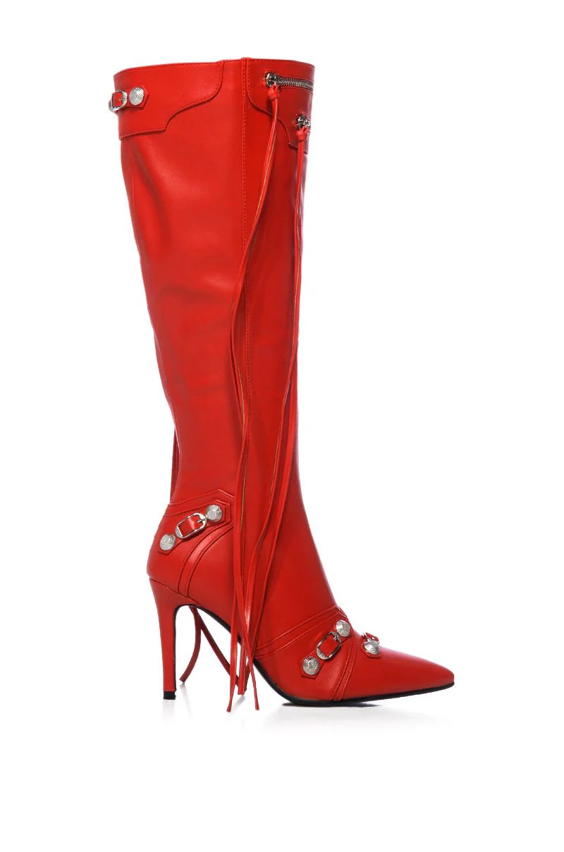 MAEVE-RED STILETTO BOOT | Azalea Wang
