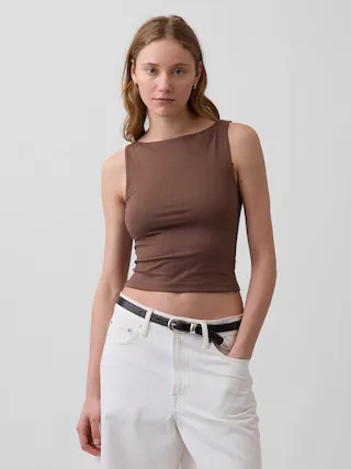 CloseKnit Jersey Boatneck Crop Tank Top | Gap (CA)