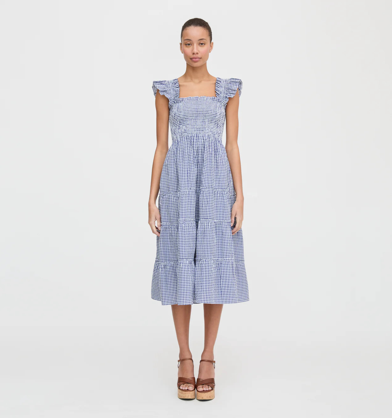 The Ellie Nap Dress - Navy Gingham | Hill House Home US