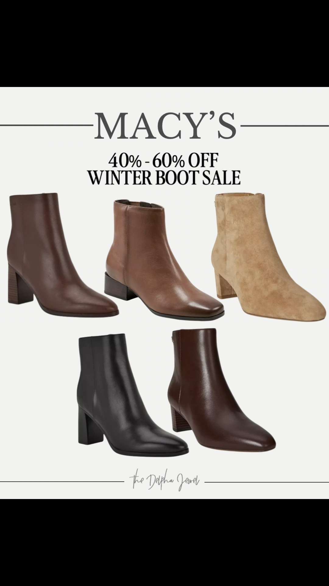 Some boots I've been eyeing at Macy's. I love a square toe boot and demi boot. They are having a winter boot sale 40%- 60% off of some of the best brands.



#LTKSaleAlert