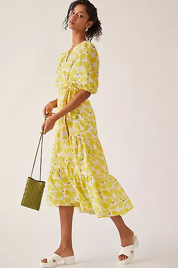 Hutch V-Neck Tiered Wrap Midi Dress | Anthropologie (US)