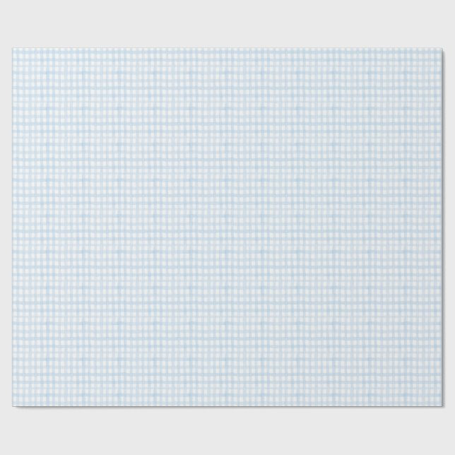 Preppy Watercolor Blue Gingham Wrapping Paper | Zazzle | Zazzle