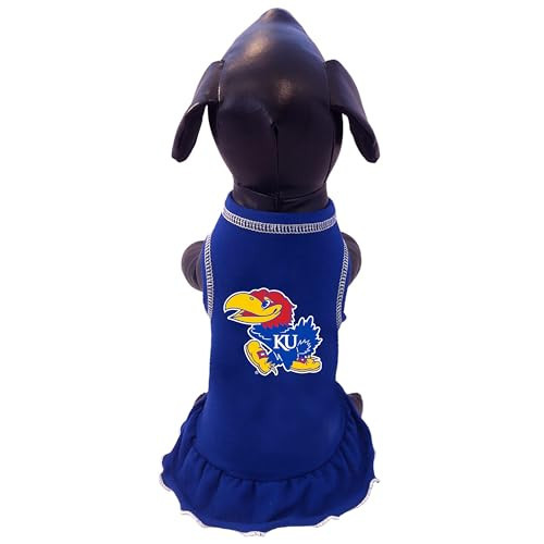 NCAA Kansas Jayhawks Cheerleader Dog Dress, Team Color, Small | Amazon (US)