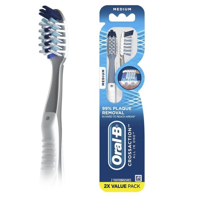 Oral-B CrossAction All In One Toothbrush Medium - 2ct | Target