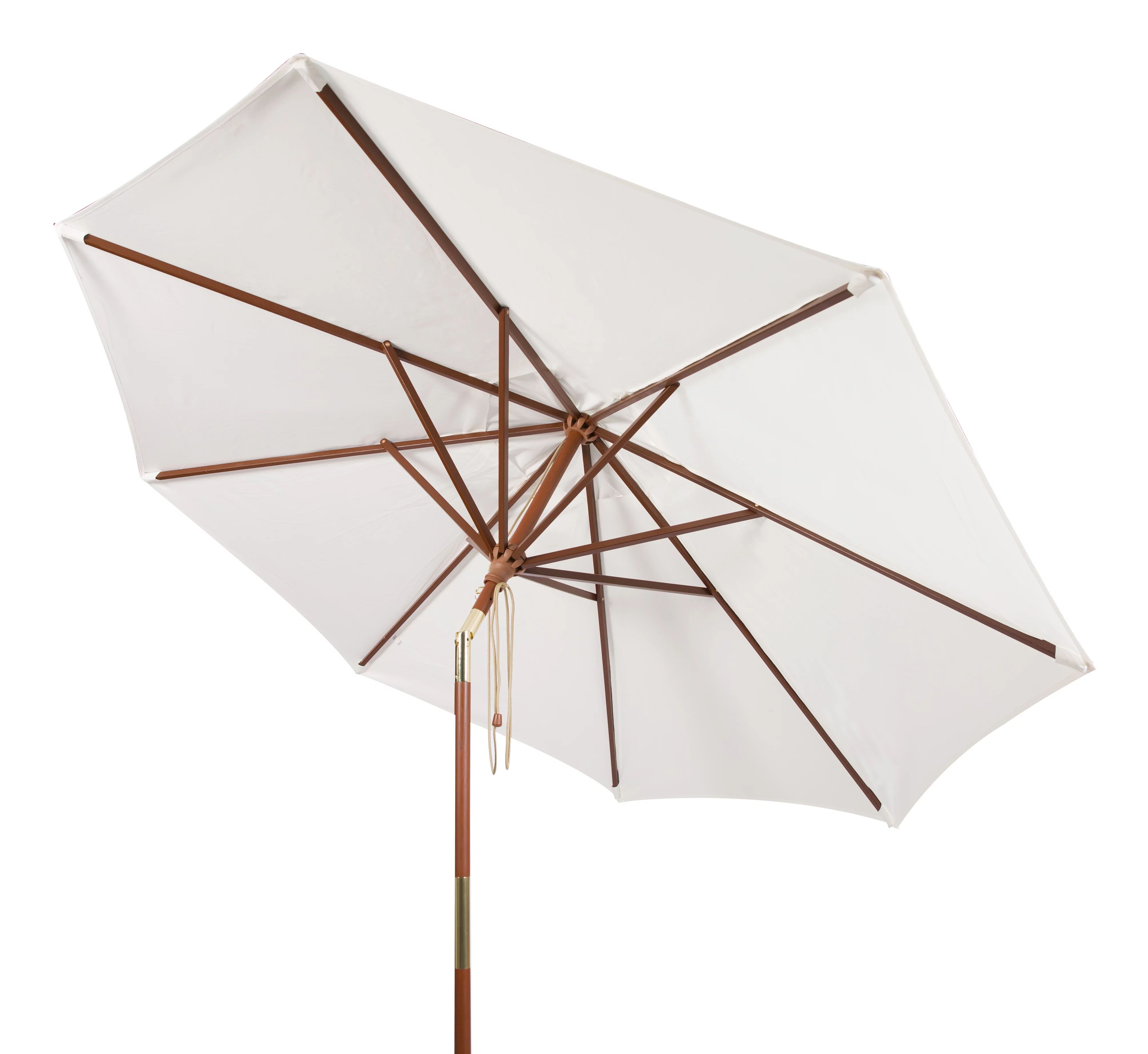 Safavieh Cannes 9' Market Push Wooden Patio Umbrella, White | Walmart (US)