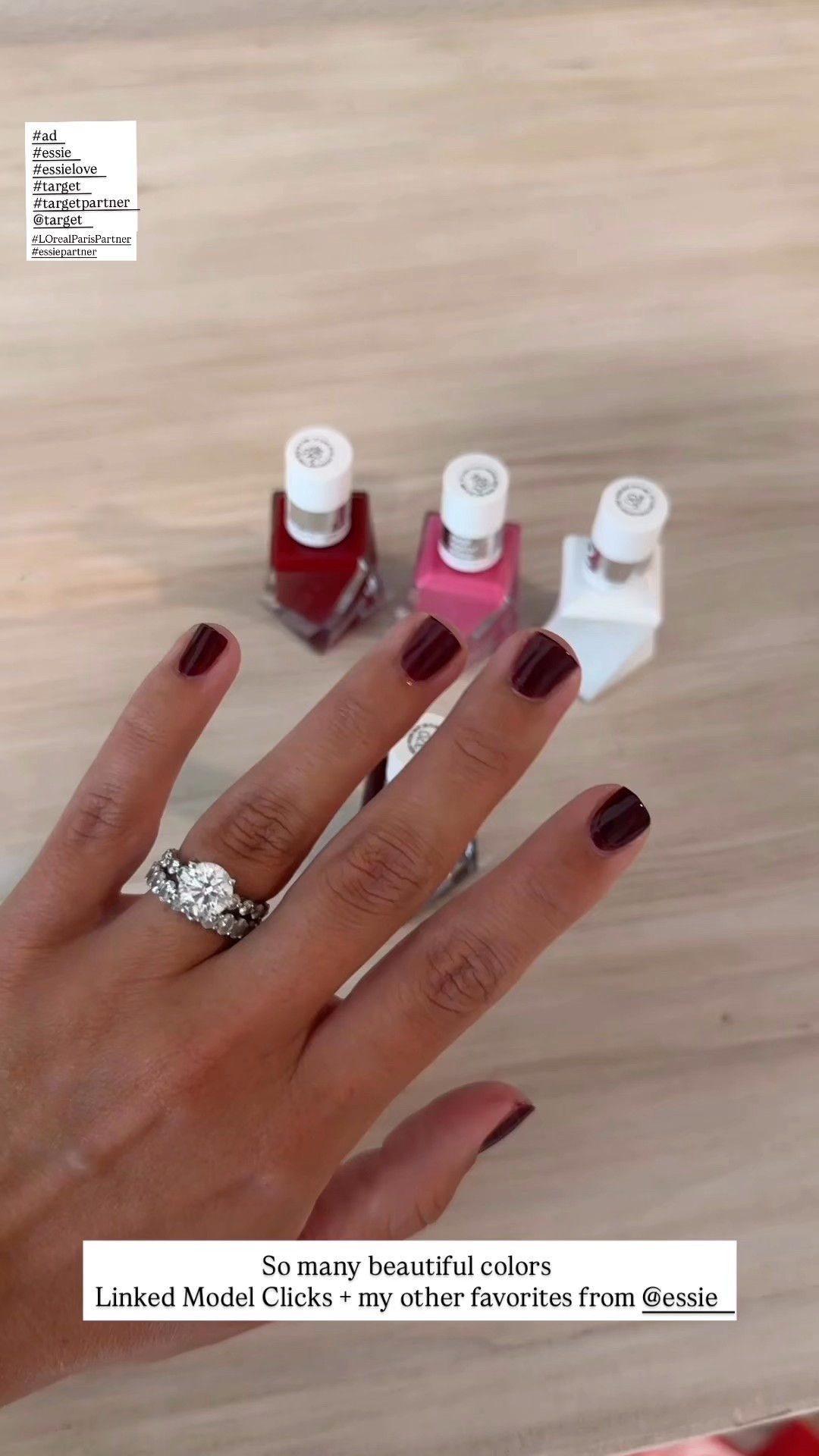 #Ad #LOrealParisPartner It’s at home manicure time! I am so glad to have found the @Essie Gel Couture Collection @Target . I am able to get the exact gel like look at home that last up to 15 days (without the UV Lamp or harsh removal process) I’ve linked all my favorite colors just comment SHOP #essielove#targetpartner #target #essie #essiepartner

#LTKBeauty #LTKStyleTip