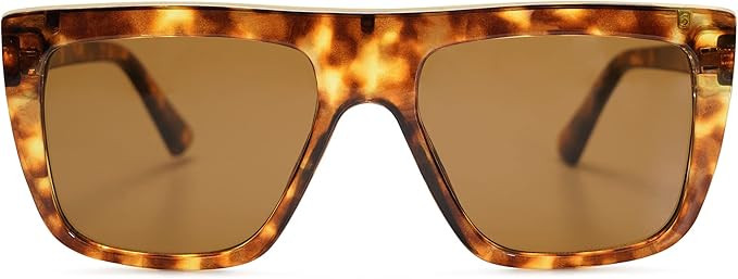 SOJOS Classic Trendy Flat Top Sunglasses for Women Men Designer UV400 Sunnies SJ2250, Tortoise/Br... | Amazon (US)