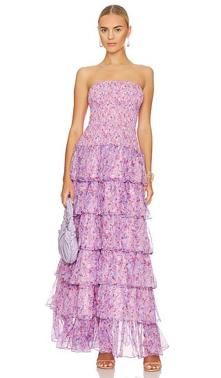 Karina Gown in Periwinkle Spring Blossom | Revolve Clothing (Global)