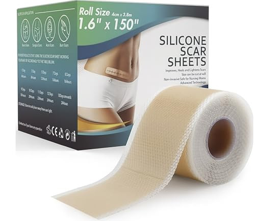 Silicone Scar Sheets 1.6" x 120" - Medical Grade, Long-Lasting, Reusable Tape Roll for C-Section, Surgical Scars, Keloid, Acne, Tummy Tuck Recovery & Wrinkle Treatment | Amazon (US)