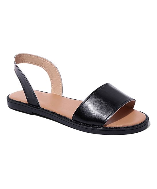 TMBU Women's Sandals Black - Black Ankle-Strap Sandal | Zulily