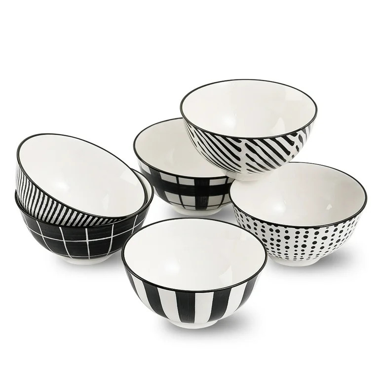 AHX Porcelain Dessert Bowls Cereal Bowl 13 oz - 4.75" Ceramic Bowl Set of 6 - Japanese Style Smal... | Walmart (US)