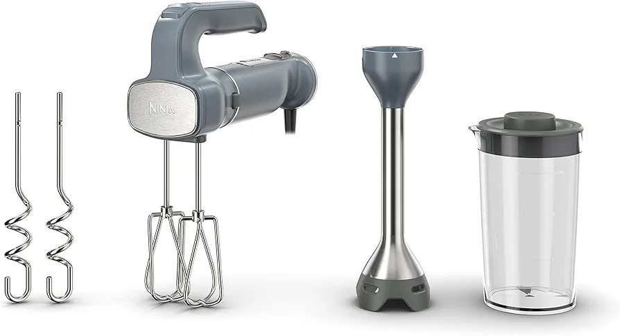 Ninja CI105BRN Foodi Power Mixer System, 750-Peak-Watt Immersion Blender and Hand Mixer, EasyGlid... | Amazon (US)