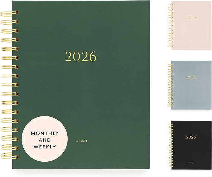 Sugar Paper 2026 Signature Spiral Planner, Weekly and Monthly, January to December, 7.5" x 9.25",... | Amazon (US)