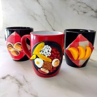 Colombian Food Coffee Mug Handmade Cold Porcelain Art | Etsy (US)