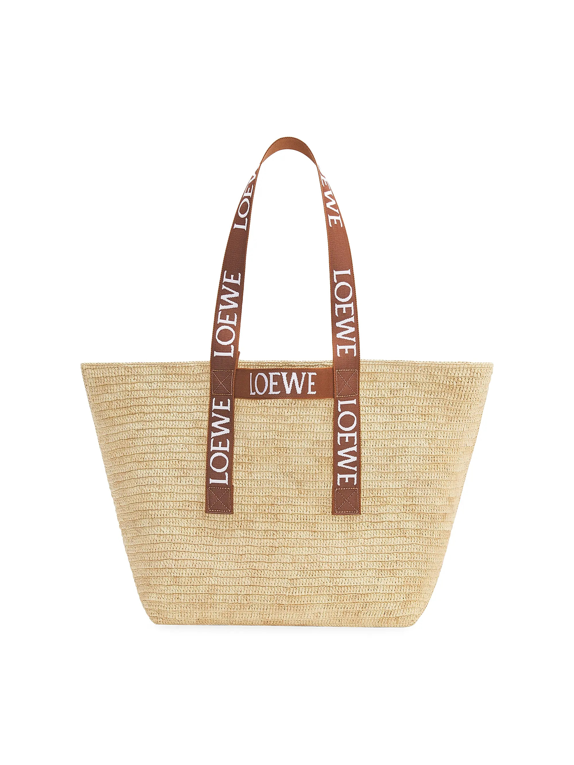 Fold Logo-Handle Raffia Shopper | Saks Fifth Avenue