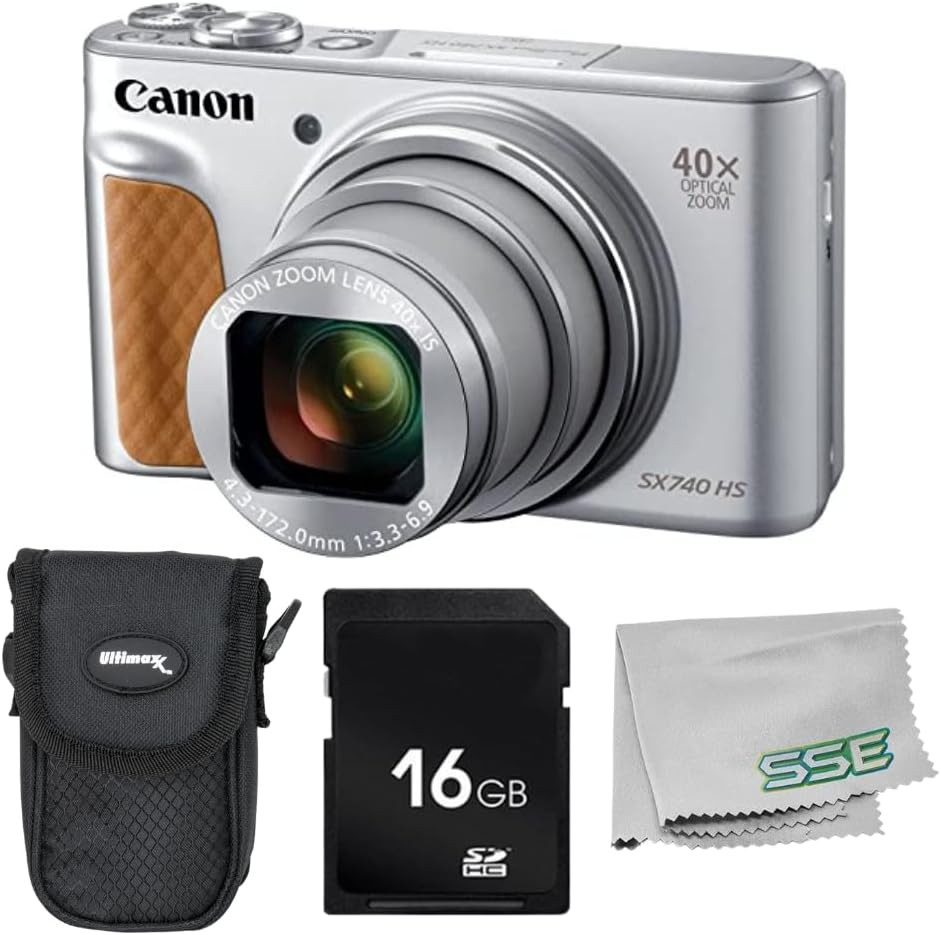 Canon PowerShot SX740 HS Digital Camera (Silver) 4PC Bundle - Includes 16GB SD Memory Card + Poin... | Walmart (US)