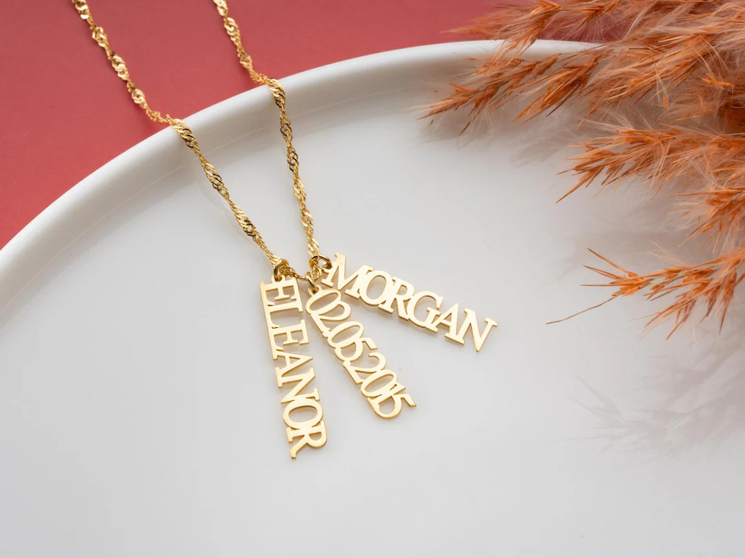 Personalized Anniversary - Christmas Gift for Her, Your First Date and Couple Name Necklace , Mul... | Etsy (US)