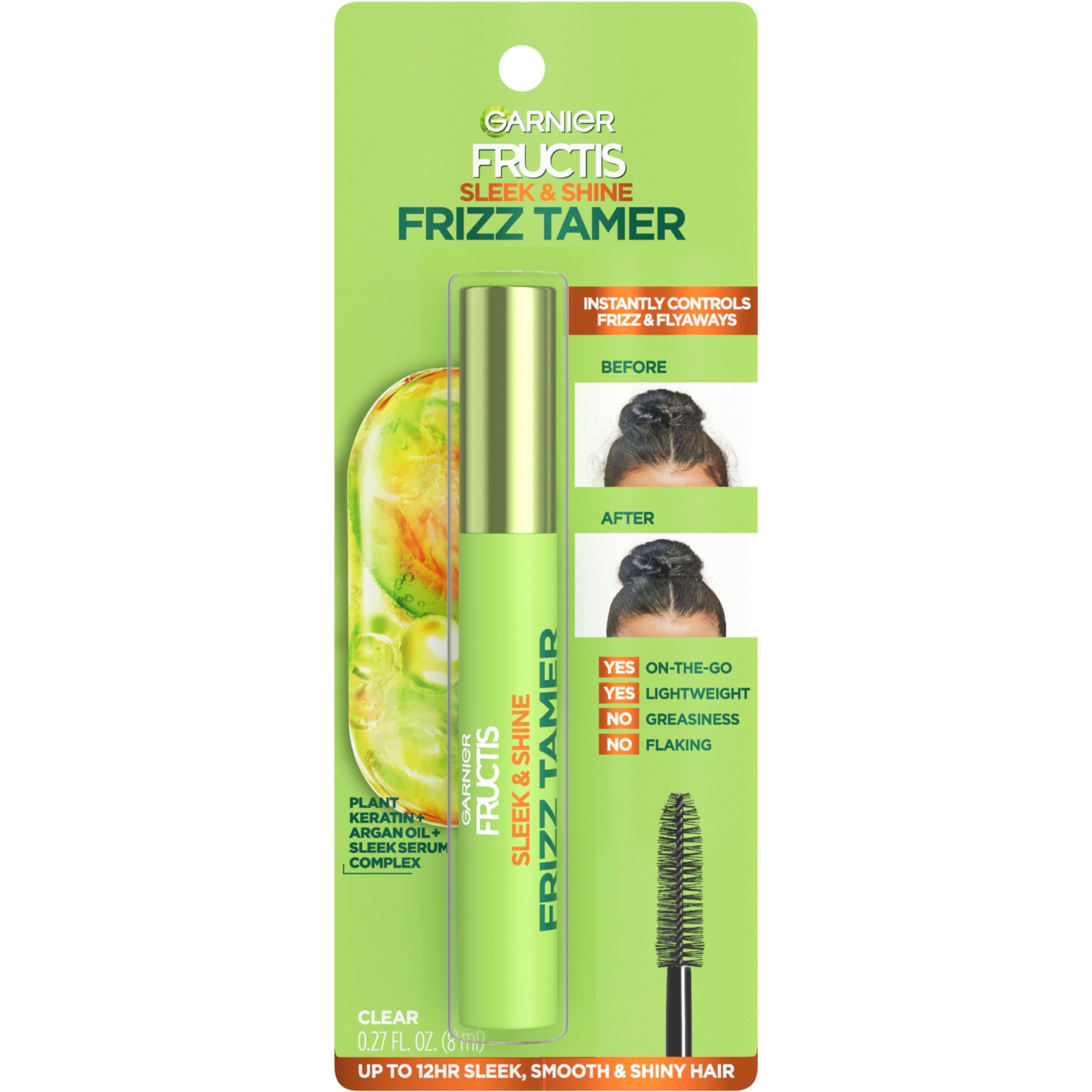 Garnier Fructis Sleek & Shine Frizz Tamer Slicking Hair Serum Wand for Frizz and Flyaways, Frizz-... | Amazon (CA)