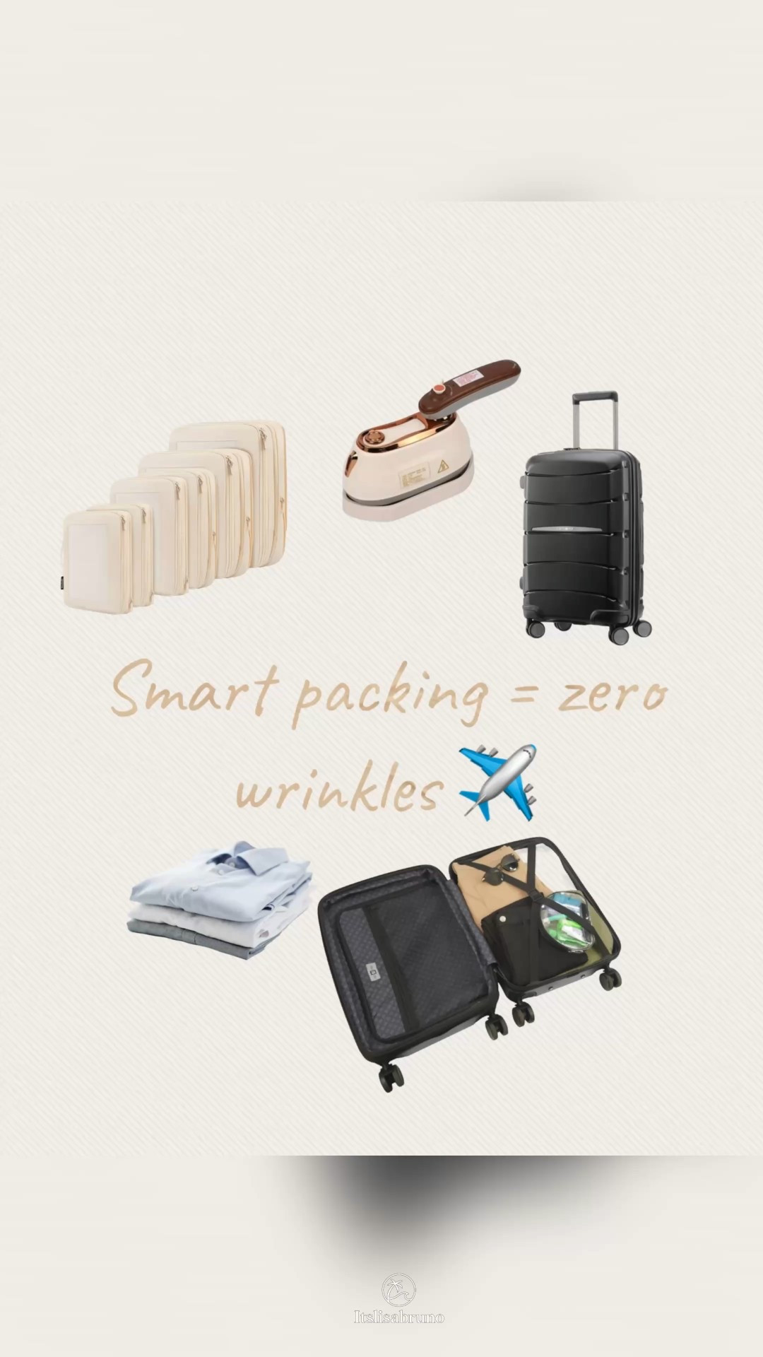 Wrinkled outfits ruin the whole look. ✈️

A compact travel steamer + packing cubes make packing stress-free — and a structured carry-on (like my Samsonite) keeps everything organized and polished from airport to arrival.

All linked in my LTK below.
Save this for your next trip.

Reposted by @Samsonite 🤍

#Ad #TravelEssentials #AmazonFinds #PackingSmart #LTKTravel #AirportStyle



#LTKTravel #LTKSeasonal #LTKHome
