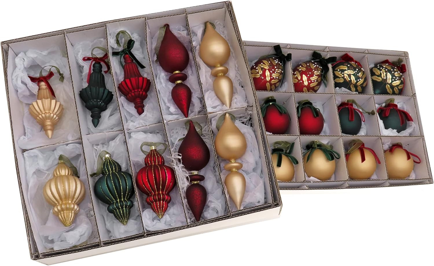 HGTV Home Collection Set of 24 Holiday Romance Ornaments, Red, 9in | Amazon (US)