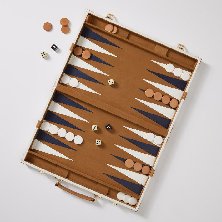 Montauk Leather Backgammon Game Set | Mark and Graham